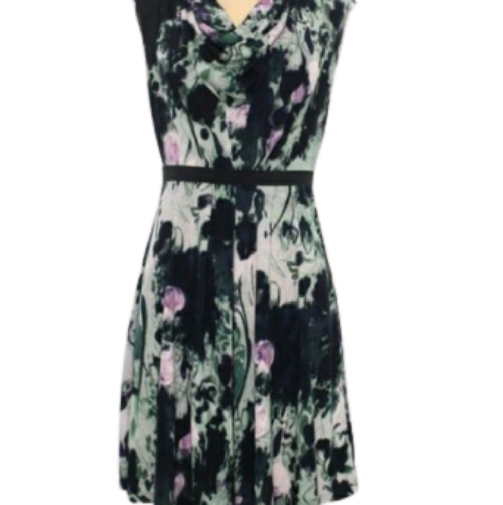 Simply Vera Vera Wang purple blue floral dress XL
